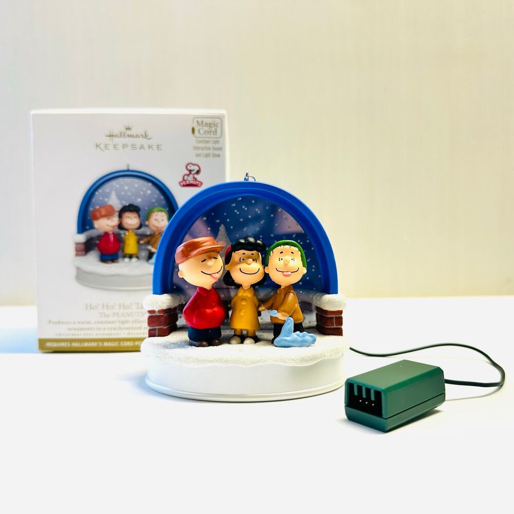 Vintage Hallmark Peanuts Ho Ho Ho Tasty Snow Charlie Brown Lucy Ornament AS IS